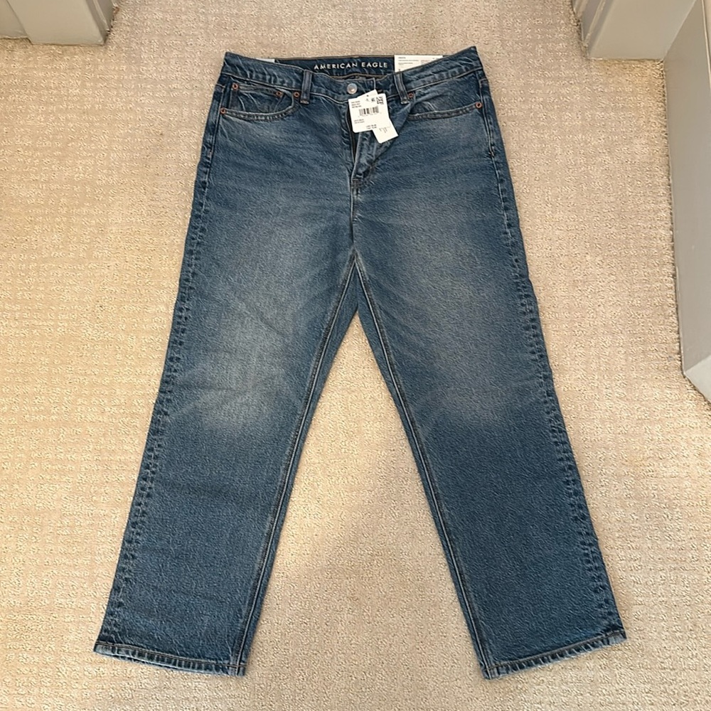 BNWT American Eagle Super Hi-Rise Ankle Straight Stretch Size 8 Short